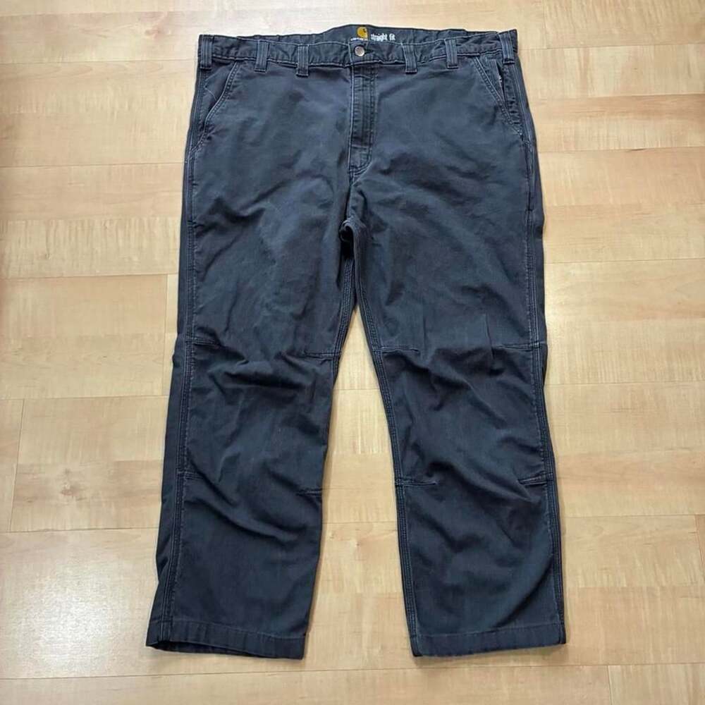 Carhartt Straight Fit Work Pants Size 44x30 Charcoal Grey Canvas